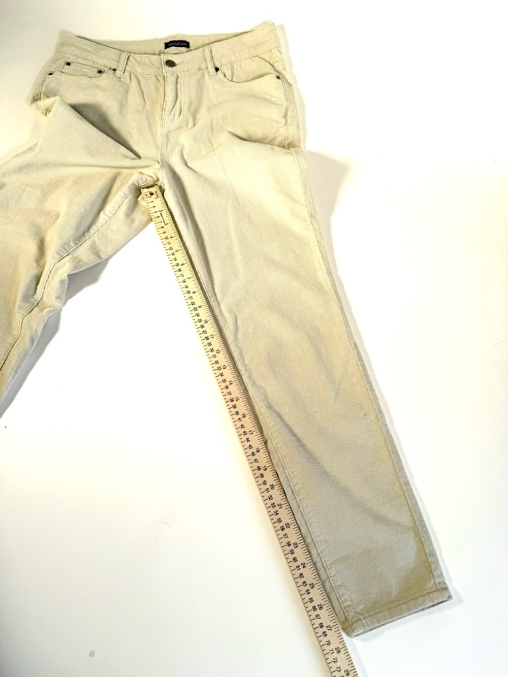 Needle & Cloth Tan Fine-Wale Corduroy Mid-Rise Skinny Ankle Pants Gorpcore - Picture 7 of 9